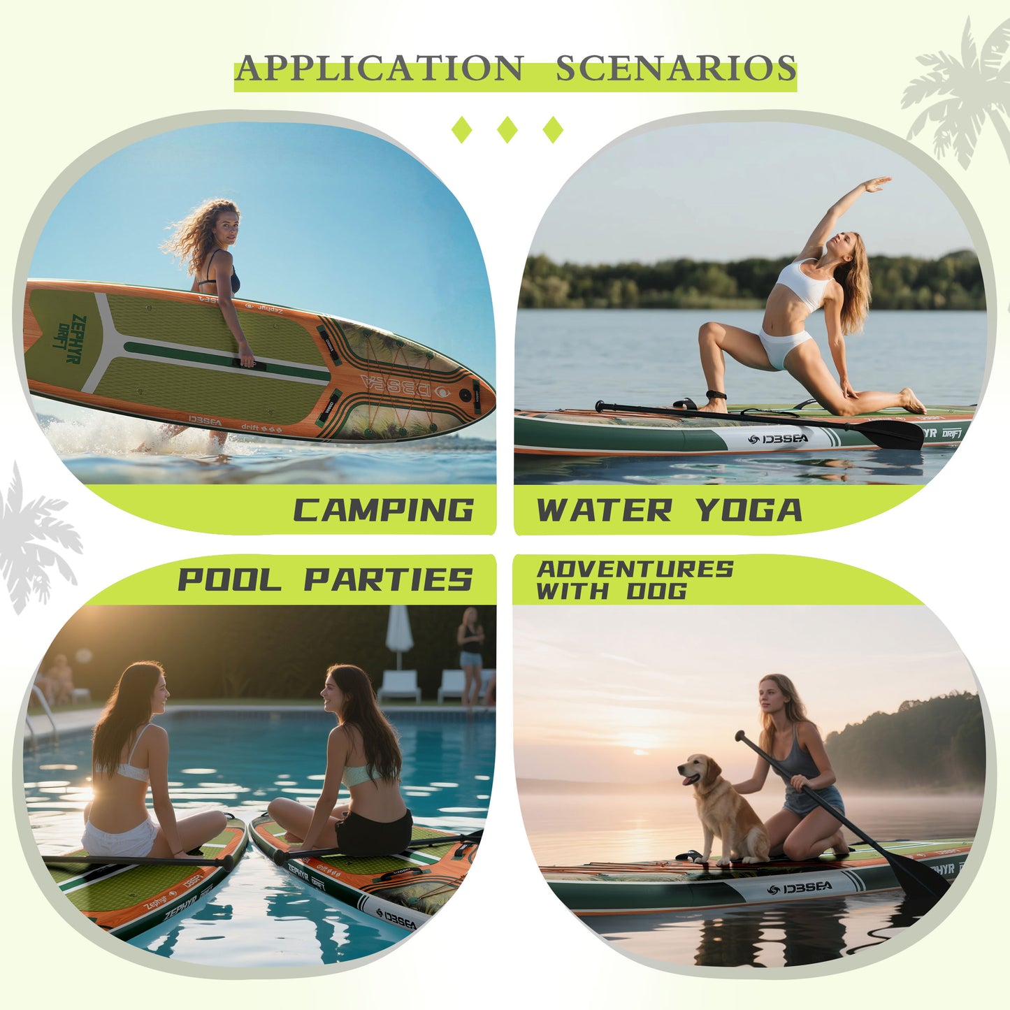 Genreen Inflatable Paddle Board Stand up Paddle Board with Premium SUP Accessories
