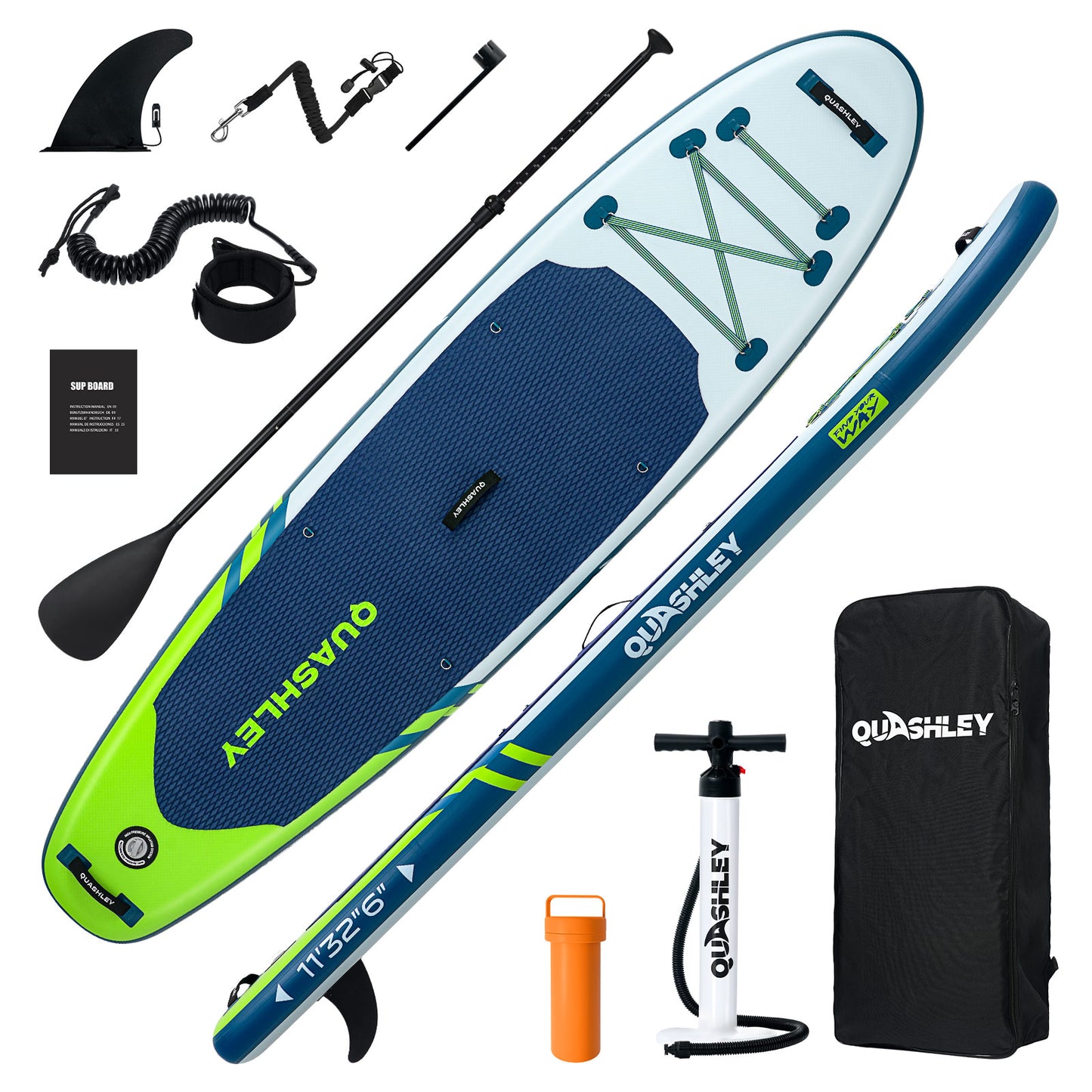 Inflatable Stand Up Paddle Boards 11'x32"*6"with Premium SUP Paddle Board Accessories, Wide Stable Design, Anti-Slip Comfort Deck for Water sports for Youth & Adults
