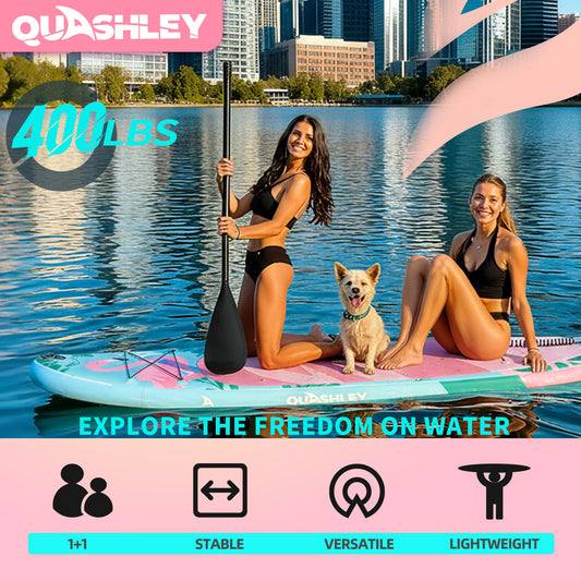 Quashley - Inflatable Paddle Board 11'×34" with All Premium Paddle Board Accessories,Inflatable SUP for Adults