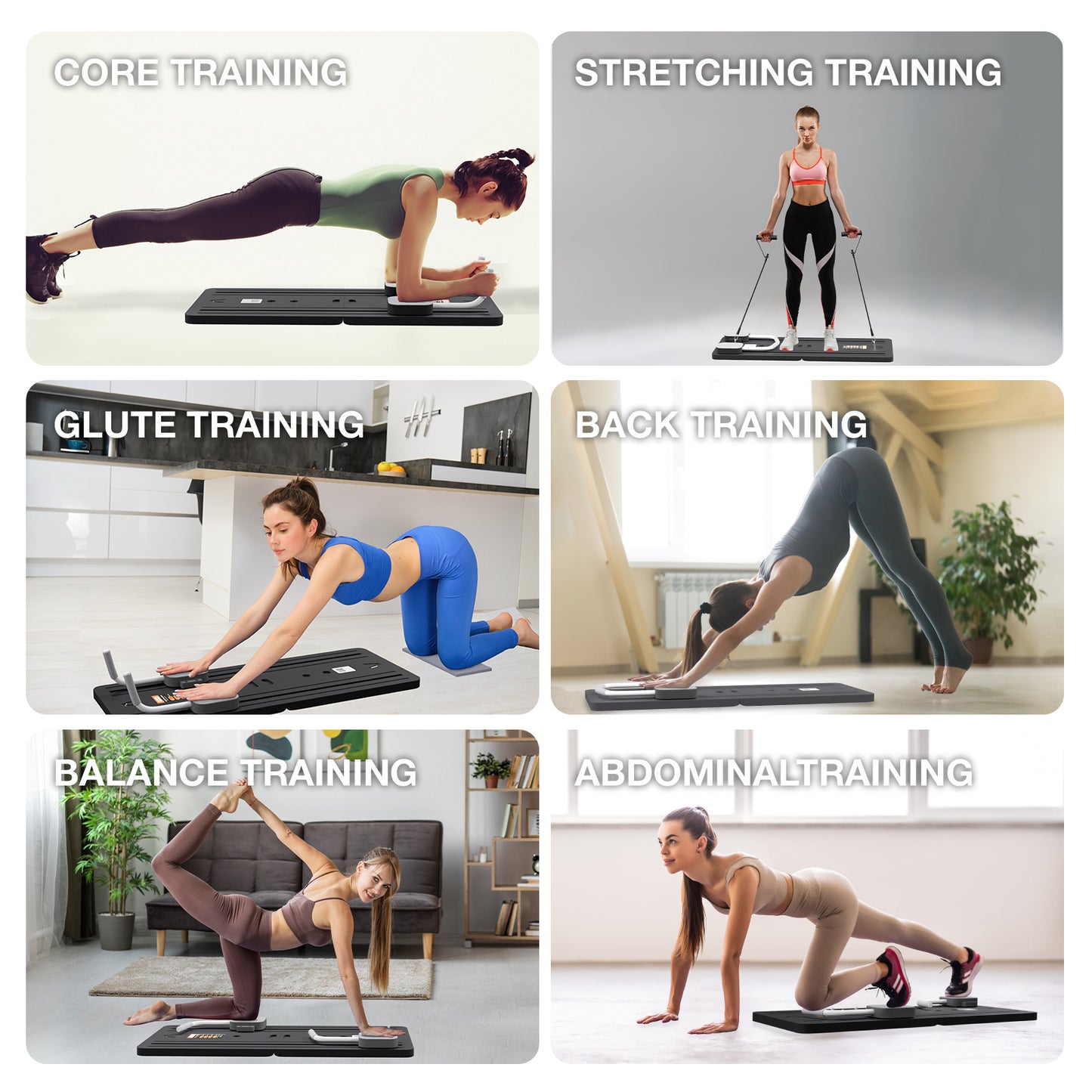 Multifunctional Abdominal Board Multifunctional Pilates Board Ab Exercisers Foldable and Portable Abdominal Training Board for Home