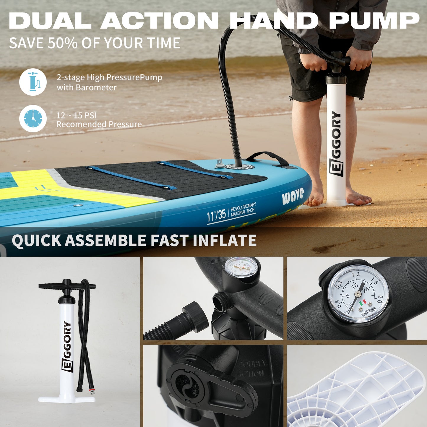 Inflatable Stand up Paddle Board 11 ft 6 in Paddle Board with Full SUP Premium Accessories