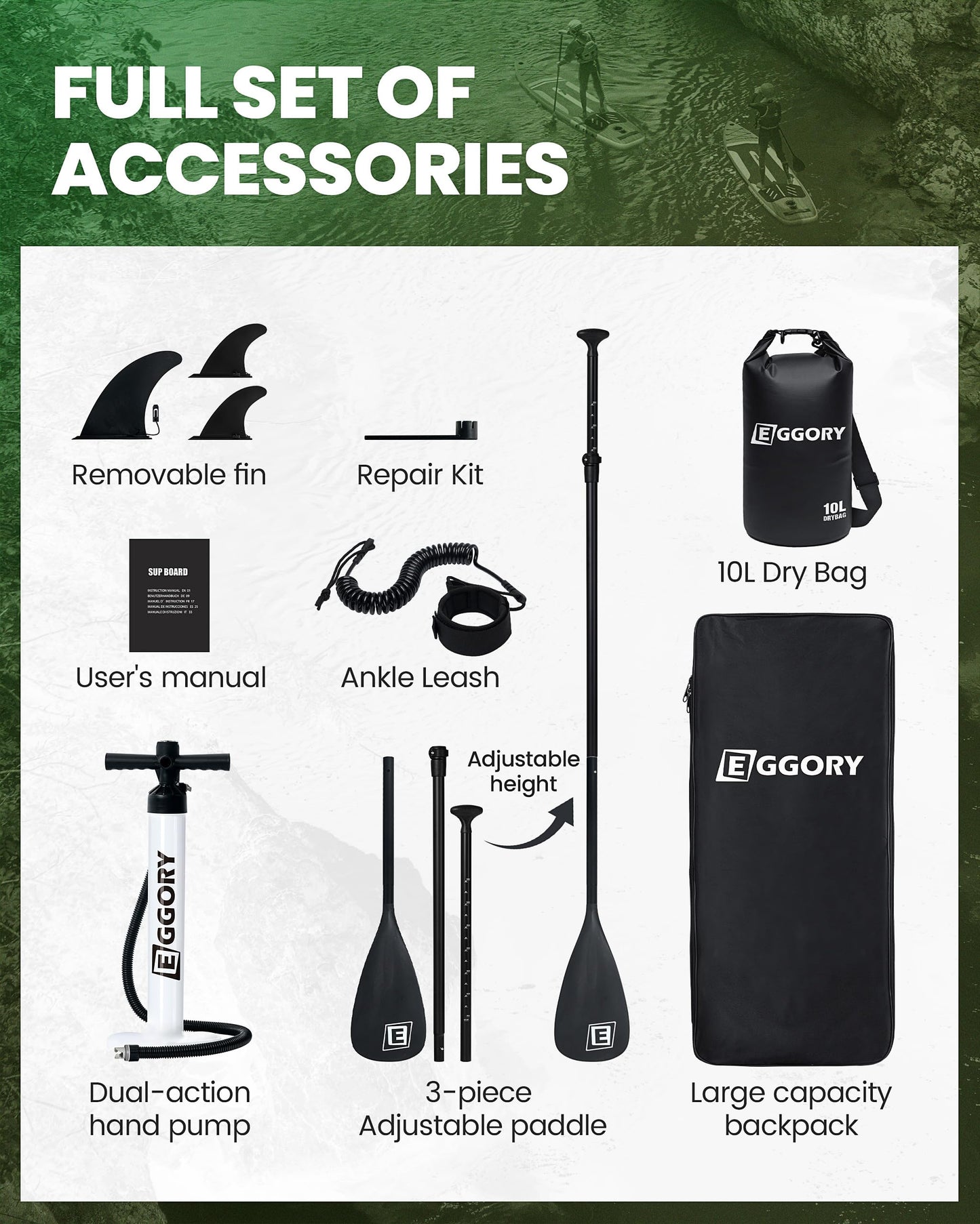 Inflatable Stand Up Paddle Boards 11'x32"x6"with Premium SUP Paddle Board Accessories, Wide Stable Design, Anti-Slip Comfort Deck for Water sports for Youth & Adults