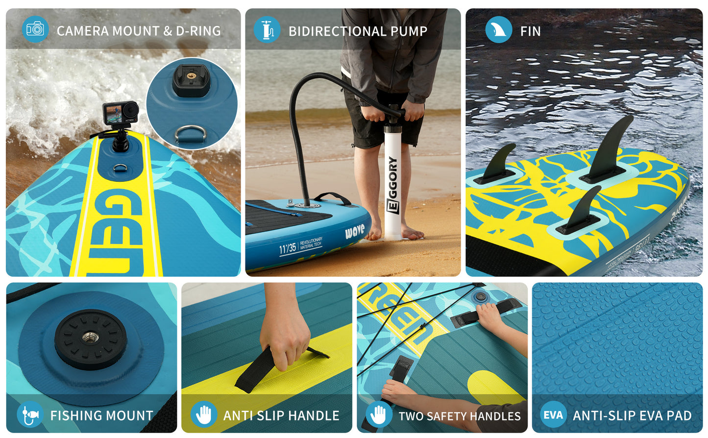 Inflatable Stand up Paddle Board 11 ft 6 in Paddle Board with Full SUP Premium Accessories