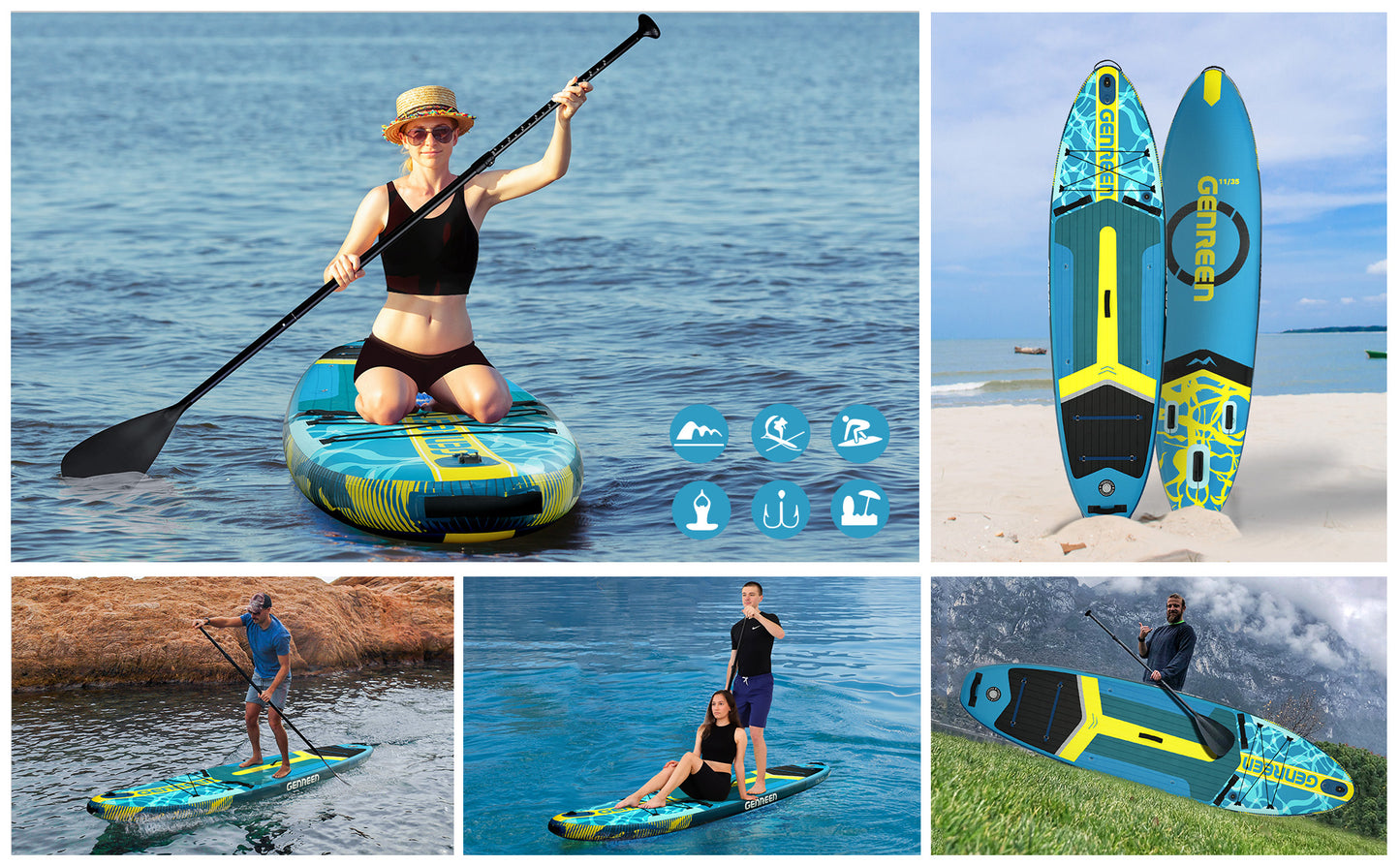 Inflatable Stand up Paddle Board 11 ft 6 in Paddle Board with Full SUP Premium Accessories