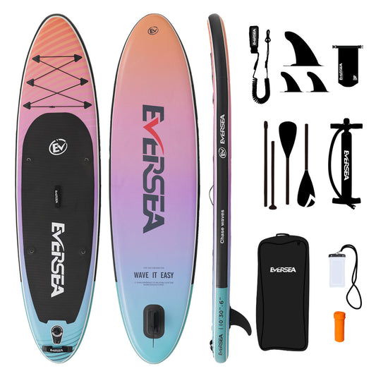 MSEASFREE 10' Inflatable Stand up Paddle Board,with Premium SUP Paddle Board Accessories,Non-Slip Comfort Deck for Youth & Adults