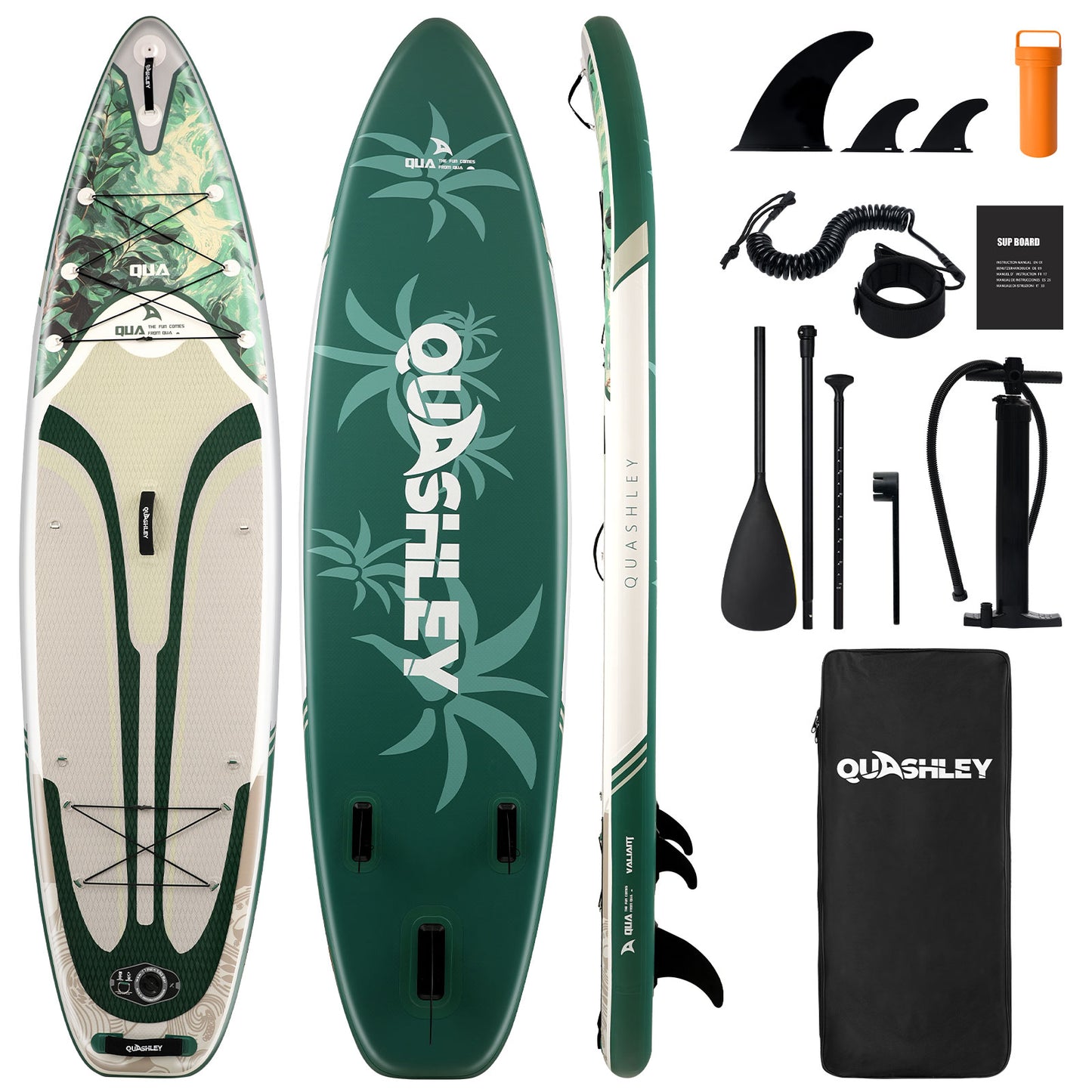 Quashley - Inflatable Paddle Board 11'×34" with All Premium Paddle Board Accessories,Inflatable SUP for Adults