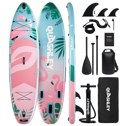 Quashley - Inflatable Paddle Board 11'×34" with All Premium Paddle Board Accessories,Inflatable SUP for Adults