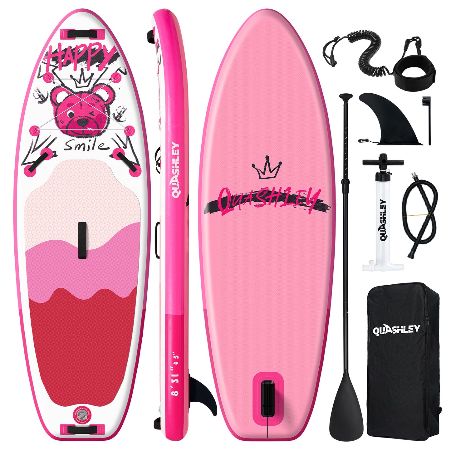 Quashley Kids Inflatable Paddle Boards,Stand Up Paddle Board for Children with Adjustable Paddle,Pump,Leash & Backpack for Lake,Ocean & River Swimming and Surfing