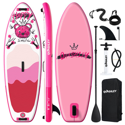 Quashley Kids Inflatable Paddle Boards,Stand Up Paddle Board for Children with Adjustable Paddle,Pump,Leash & Backpack for Lake,Ocean & River Swimming and Surfing