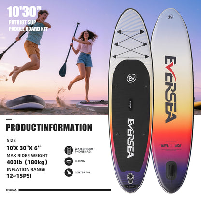 MSEASFREE Inflatable Stand up Paddle Board 10 ft All-Purpose Inflatable Paddleboard with Full SUP Accessories