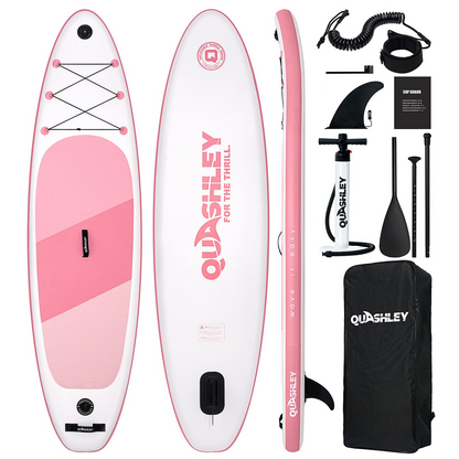 Quashley Inflatable Stand Up Paddle Board Ultra-Light Paddleboards 10.5'×34"/11'×32" Wide Board for Beginners with All Premium SUP Accessories for Youth & Adults Yoga and Fishing