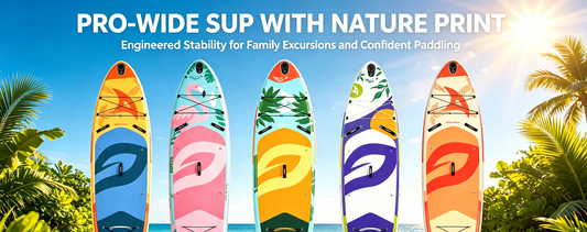 Quashley Colorful Plant Series Inflatable Paddle Board 11'x34"×6" Extra Wider Stand Up Paddle Board Stable Inflatable SUP with 10L Waterproof Bag,Pump,Paddle,3 Removable Fins and Portable Backpack