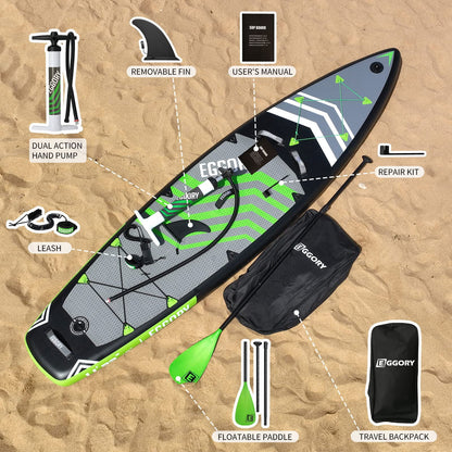 EGGORY-11 ft Inflatable Paddle Boards Stand Up Paddle Board with Premium SUP Accessories for Youth & Adults