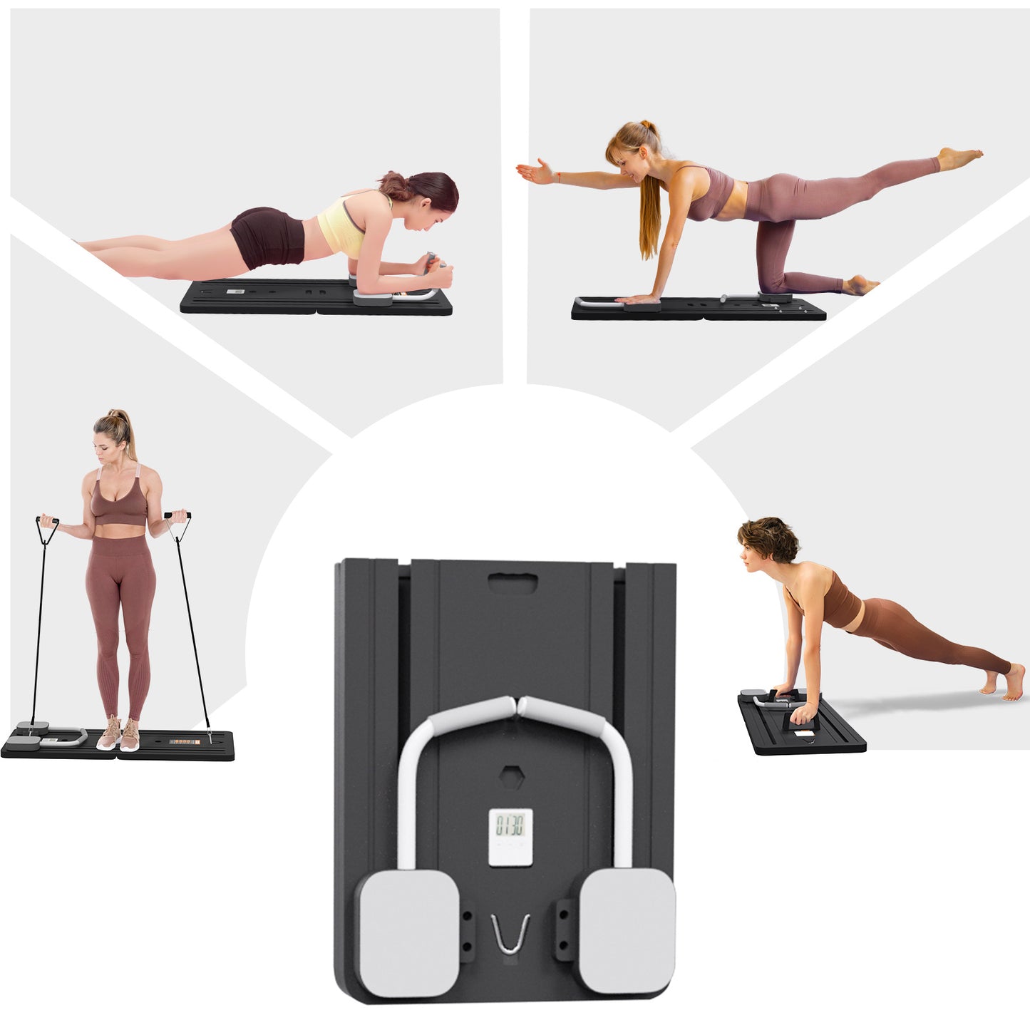 Multifunctional Abdominal Board Multifunctional Pilates Board Ab Exercisers Foldable and Portable Abdominal Training Board for Home