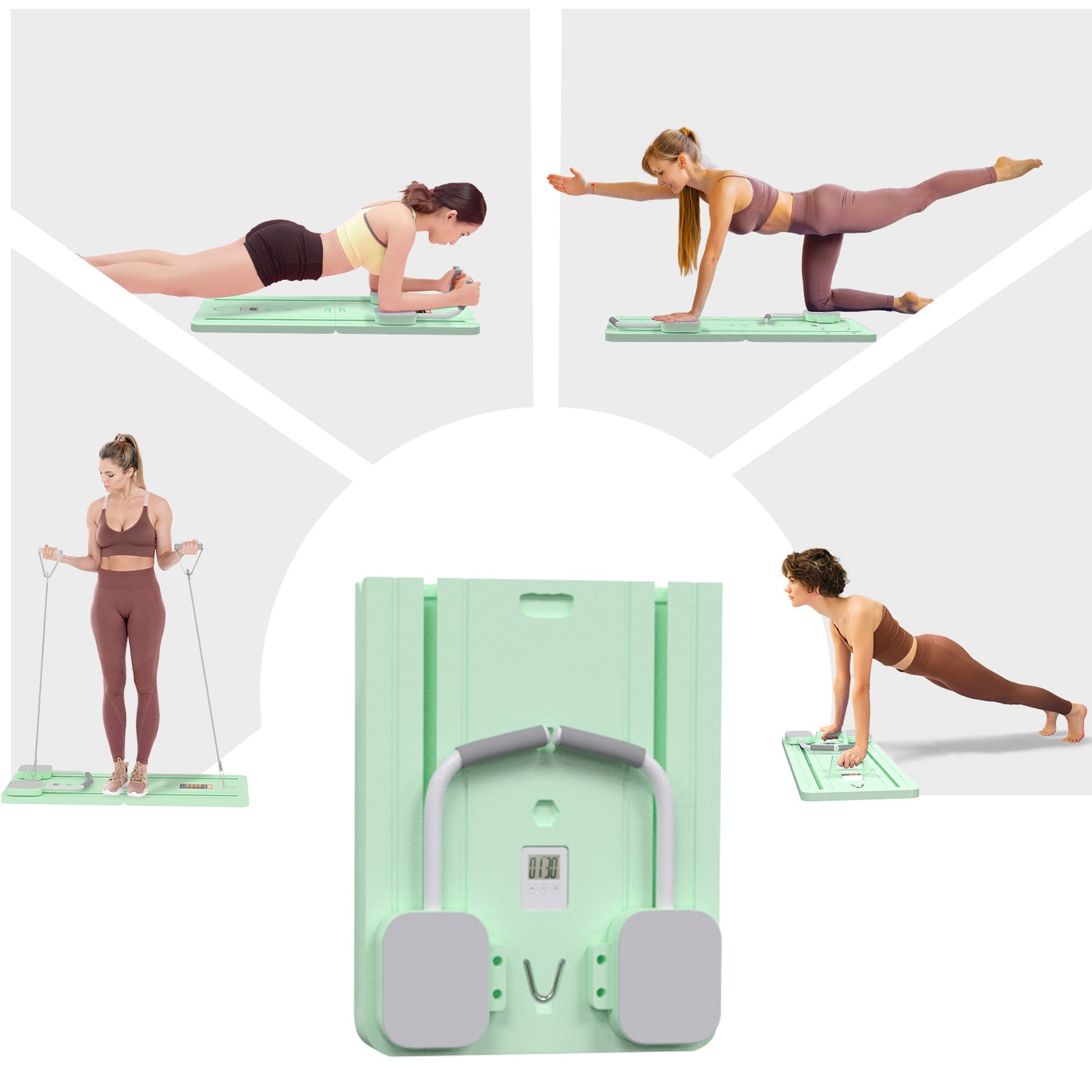 Genreen Multifunctional Abdominal Board Portable Pilates Board Foldable Ab Exercisers