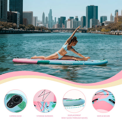 Quashley - Inflatable Paddle Board 11'×34" with All Premium Paddle Board Accessories,Inflatable SUP for Adults