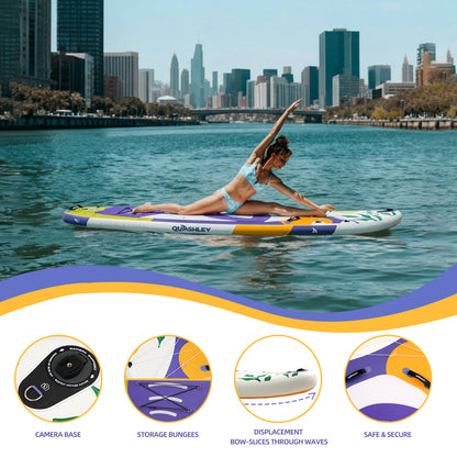 Quashley - Inflatable Paddle Board 11'×34" with All Premium Paddle Board Accessories,Inflatable SUP for Adults