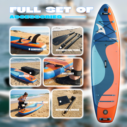 Inflatable Stand Up Paddle Board,Inflatable Paddleboards 32/34 Inch Wide,All Around SUP for Beginners with Lightweight Paddle,Hand Pump,Backpack,Leash,Durable & Portable iSUP Board
