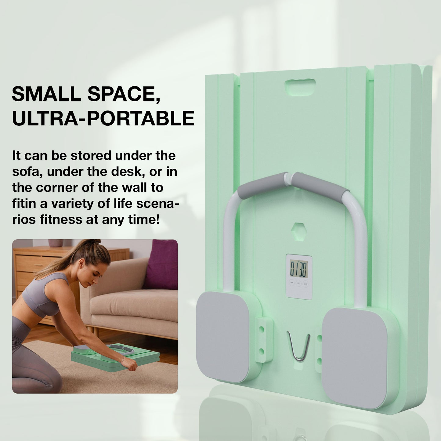 Genreen Multifunctional Abdominal Board Portable Pilates Board Foldable Ab Exercisers