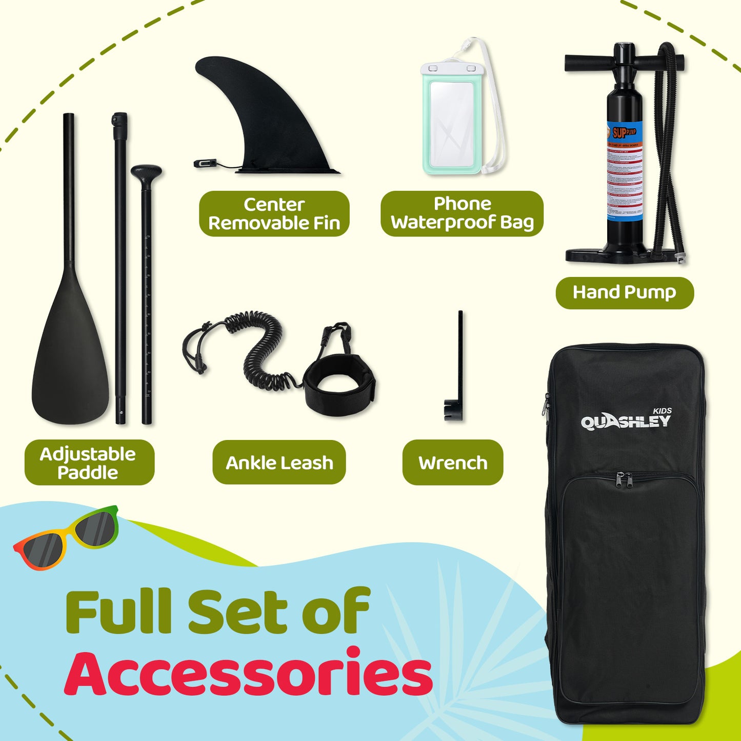 Kids Inflatable Paddleboards ‎7.9'x30"*6" with Sup Board Accessories, Durable, Stable Design, Wide Non-Slip Deck, Hand Pump, Adjustable Aluminum Paddle,Surfboard Kids