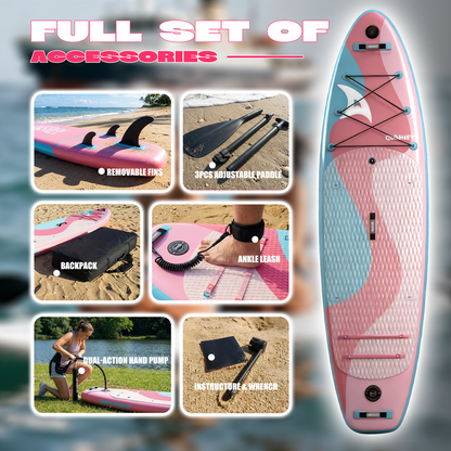 Inflatable Stand Up Paddle Board,Inflatable Paddleboards 32/34 Inch Wide,All Around SUP for Beginners with Lightweight Paddle,Hand Pump,Backpack,Leash,Durable & Portable iSUP Board