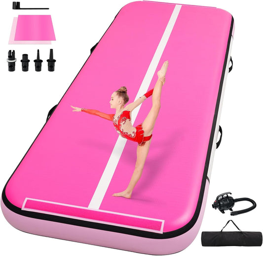 EGGORY Tumble Track, Inflatable Tumbling Mat,Tumble Track Mats for Gymnastics, and Tumble Track with 8 Inches Thickness for Home, Training, Cheerleading, Yoga, Water with Pump