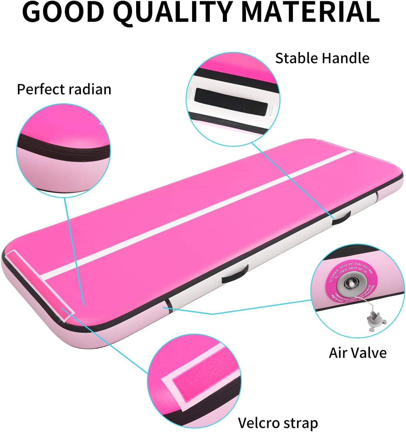 EGGORY Tumble Track, Inflatable Tumbling Mat,Tumble Track Mats for Gymnastics, and Tumble Track with 8 Inches Thickness for Home, Training, Cheerleading, Yoga, Water with Pump