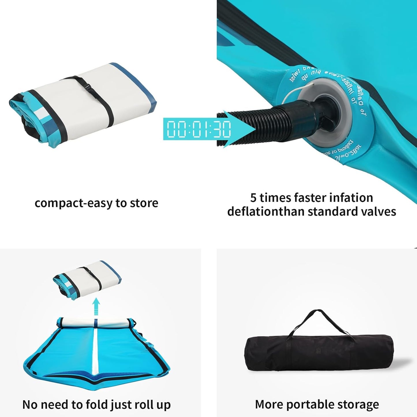 Premium  Inflatable Air Gymnastics Mat | 10ft/13ft/16ft/20ft L x3.3ft W x8" Thick Non-Slip Heavy-Duty Design for Gymnastics, Tumbling, Cheer, Yoga & Fitness | Home & Outdoor Training Equipment with Pump for Kids, Adults, Families
