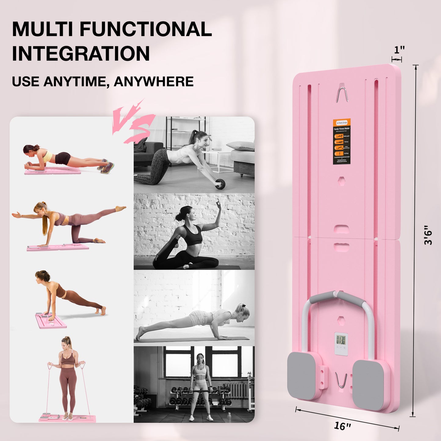Multifunctional Abdominal Board Multifunctional Pilates Board Ab Exercisers Foldable and Portable Abdominal Training Board for Home