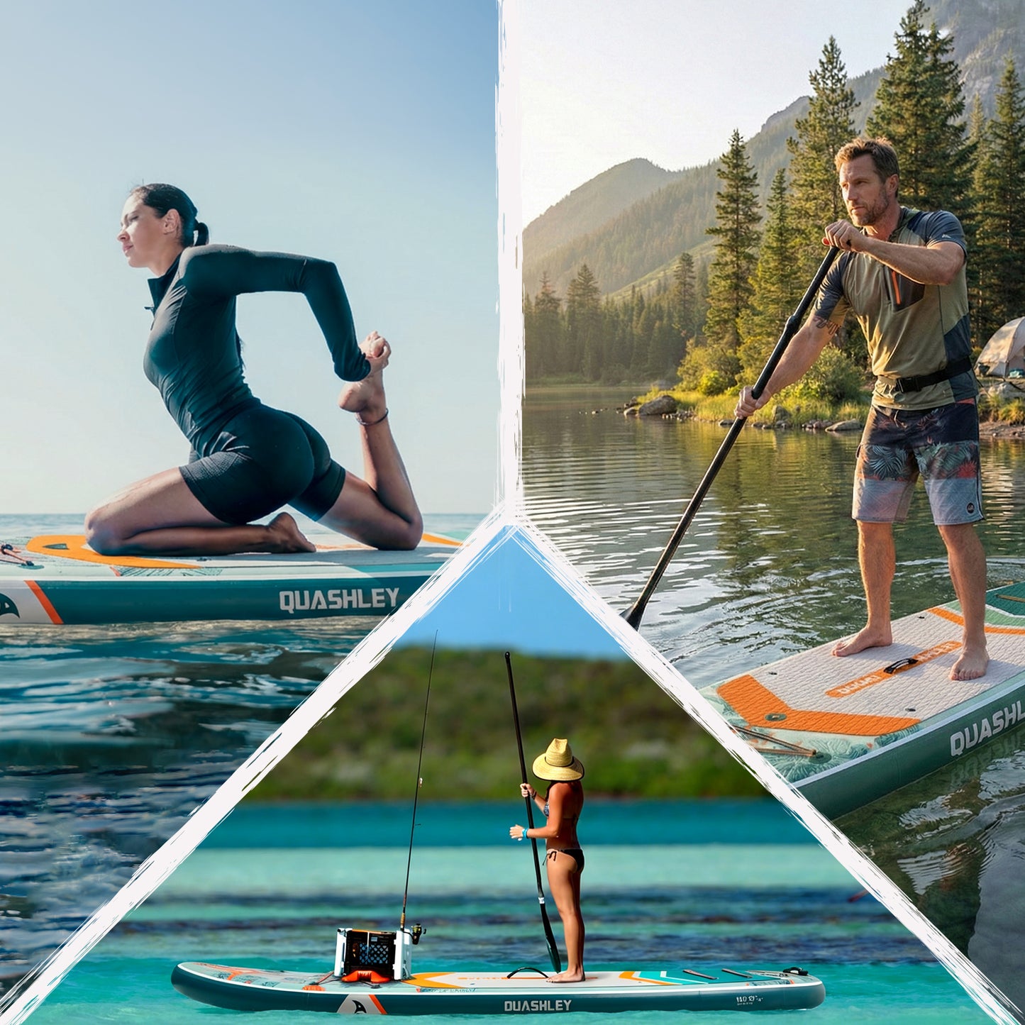 Quashley - Inflatable Paddle Board 11'×34" with All Premium Paddle Board Accessories,Inflatable SUP for Adults