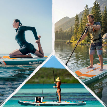 Quashley - Inflatable Paddle Board 11'×34" with All Premium Paddle Board Accessories,Inflatable SUP for Adults