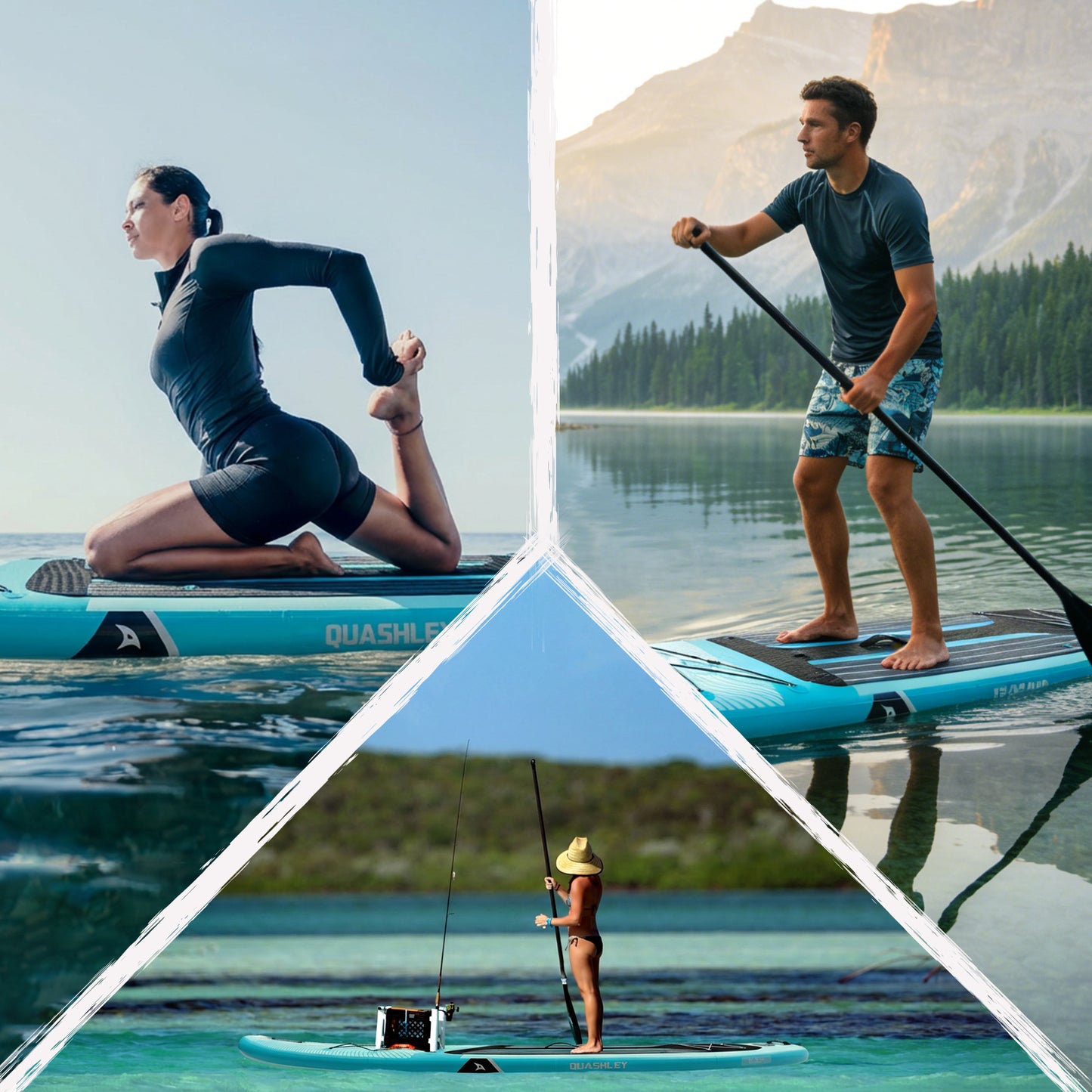 Quashley - Inflatable Paddle Board 11'×34" with All Premium Paddle Board Accessories,Inflatable SUP for Adults