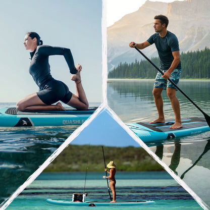 Quashley - Inflatable Paddle Board 11'×34" with All Premium Paddle Board Accessories,Inflatable SUP for Adults