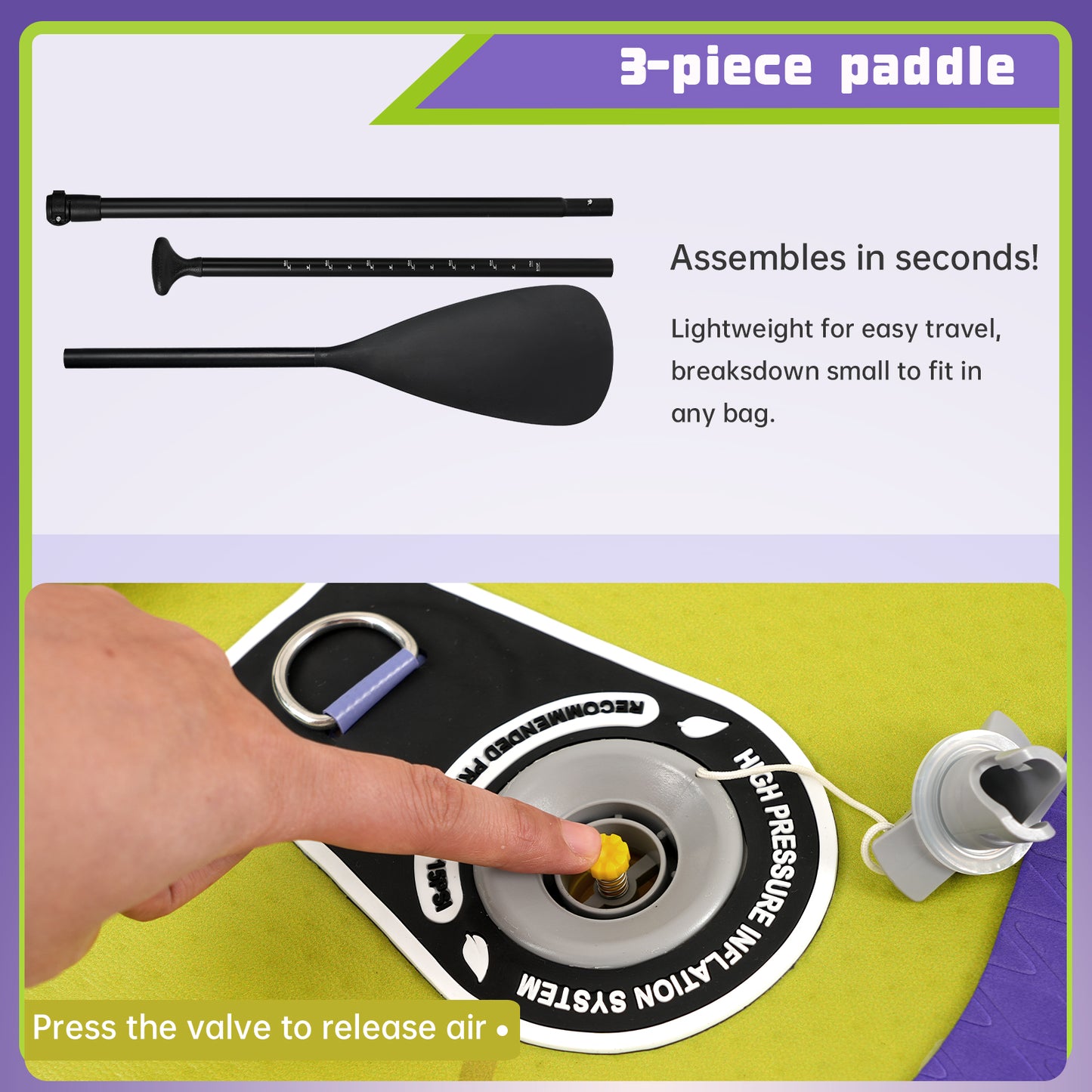 Quashley - Inflatable Paddle Board 11'×34" with All Premium Paddle Board Accessories,Inflatable SUP for Adults