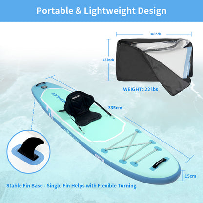 Inflatable Stand Up Paddle Boards 11'x32"*6"with Premium SUP Paddle Board Accessories, Wide Stable Design, Anti-Slip Comfort Deck for Water sports for Youth & Adults