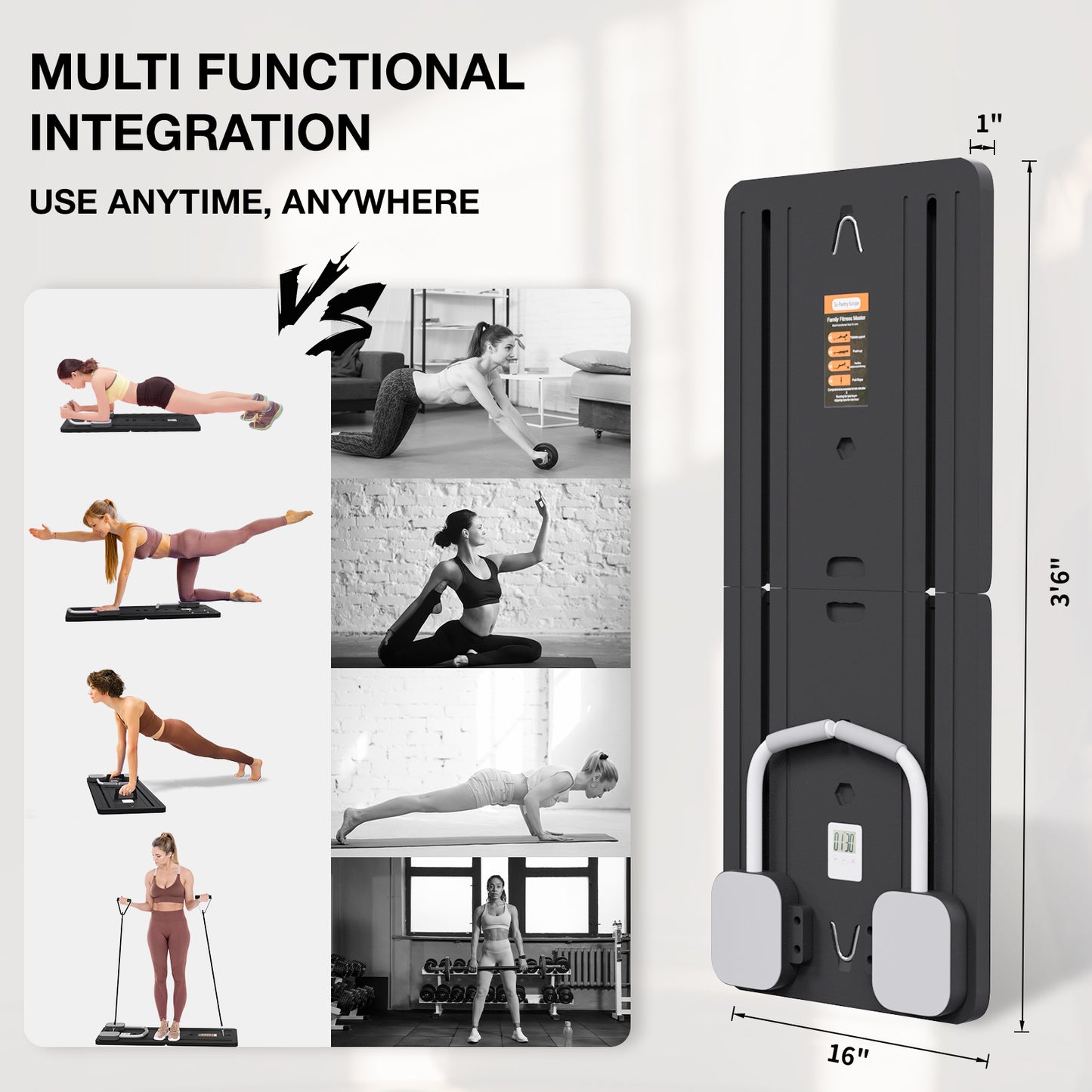 Multifunctional Abdominal Board Multifunctional Pilates Board Ab Exercisers Foldable and Portable Abdominal Training Board for Home