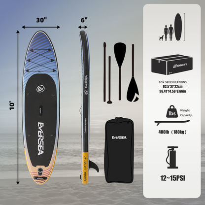 MSEASFREE Inflatable Stand up Paddle Board, 10ft Paddle Boards with Premium SUP Accessories