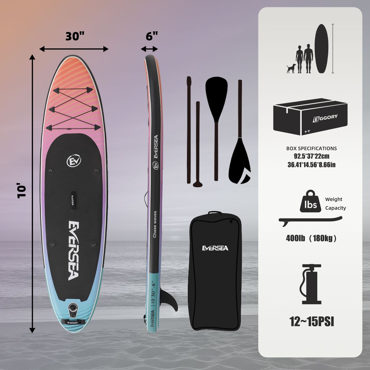 MSEASFREE 10' Inflatable Stand up Paddle Board,with Premium SUP Paddle Board Accessories,Non-Slip Comfort Deck for Youth & Adults