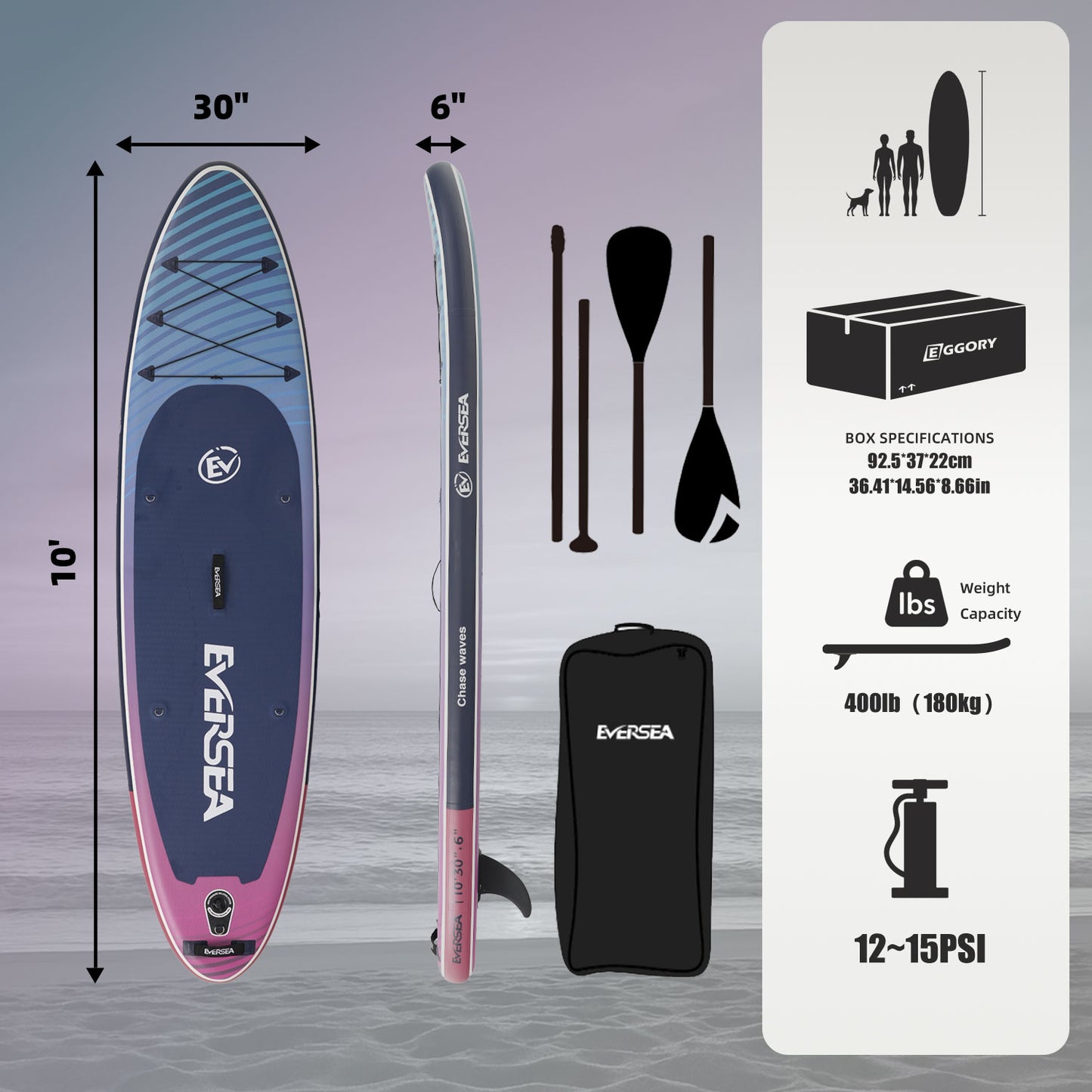 MSEASFREE Inflatable Paddle Board Stand up Paddle Board 10' SUP Board for Youth & Adults