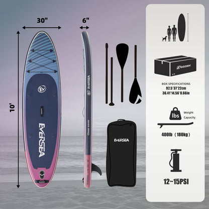 MSEASFREE Inflatable Paddle Board Stand up Paddle Board 10' SUP Board for Youth & Adults