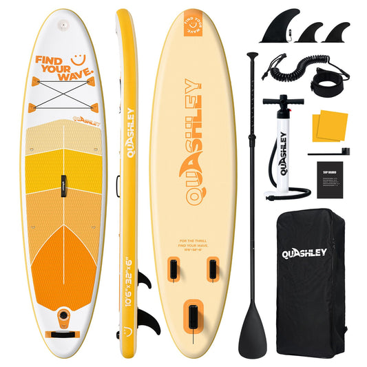 Quashley - Inflatable Paddle Board 11'×34" with All Premium Paddle Board Accessories,Inflatable SUP for Adults