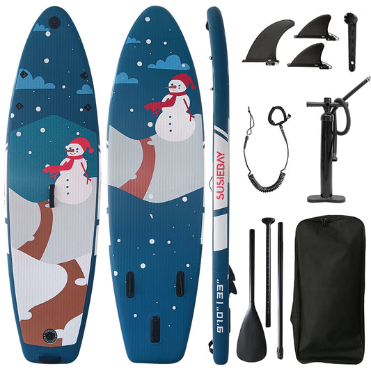 Inflatable Paddle Board Stand Up Surfboard 10"x 33"x5" with Sup Accessories,Carry Bag,Fast Pumping ,Non-Slip Comfort Deck for Adults/Youth