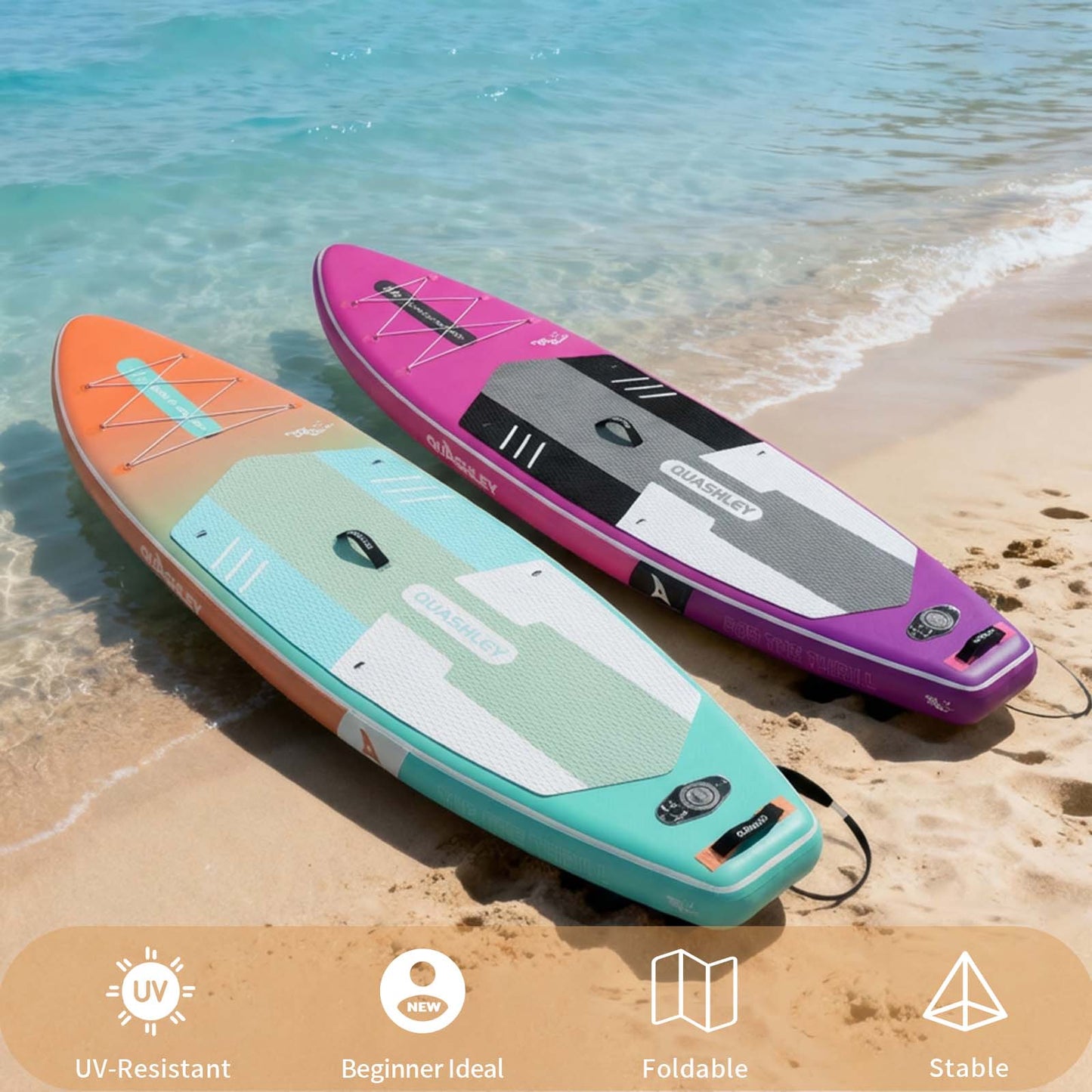 Quashley - Inflatable Paddle Board 11'×34" with All Premium Paddle Board Accessories,Inflatable SUP for Adults