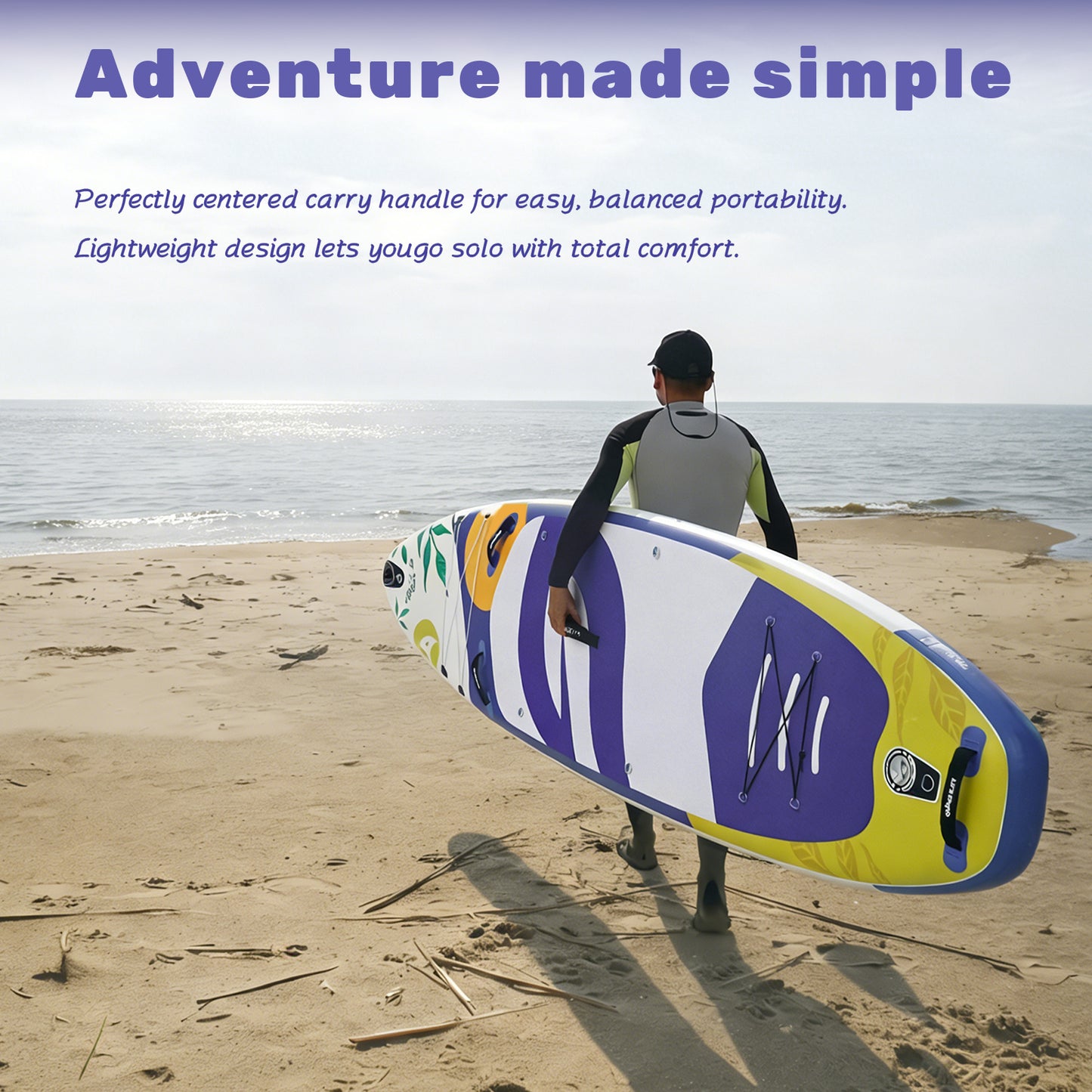 Quashley - Inflatable Paddle Board 11'×34" with All Premium Paddle Board Accessories,Inflatable SUP for Adults