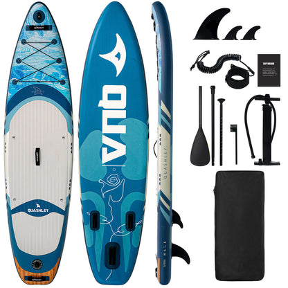 Quashley Inflatable Paddle Board 10.5'×32"×6" Stand Up Paddleboards Inflatable with Premium SUP Accessories,Durable Material and Non-Slip Deck,Removable Paddle Fins