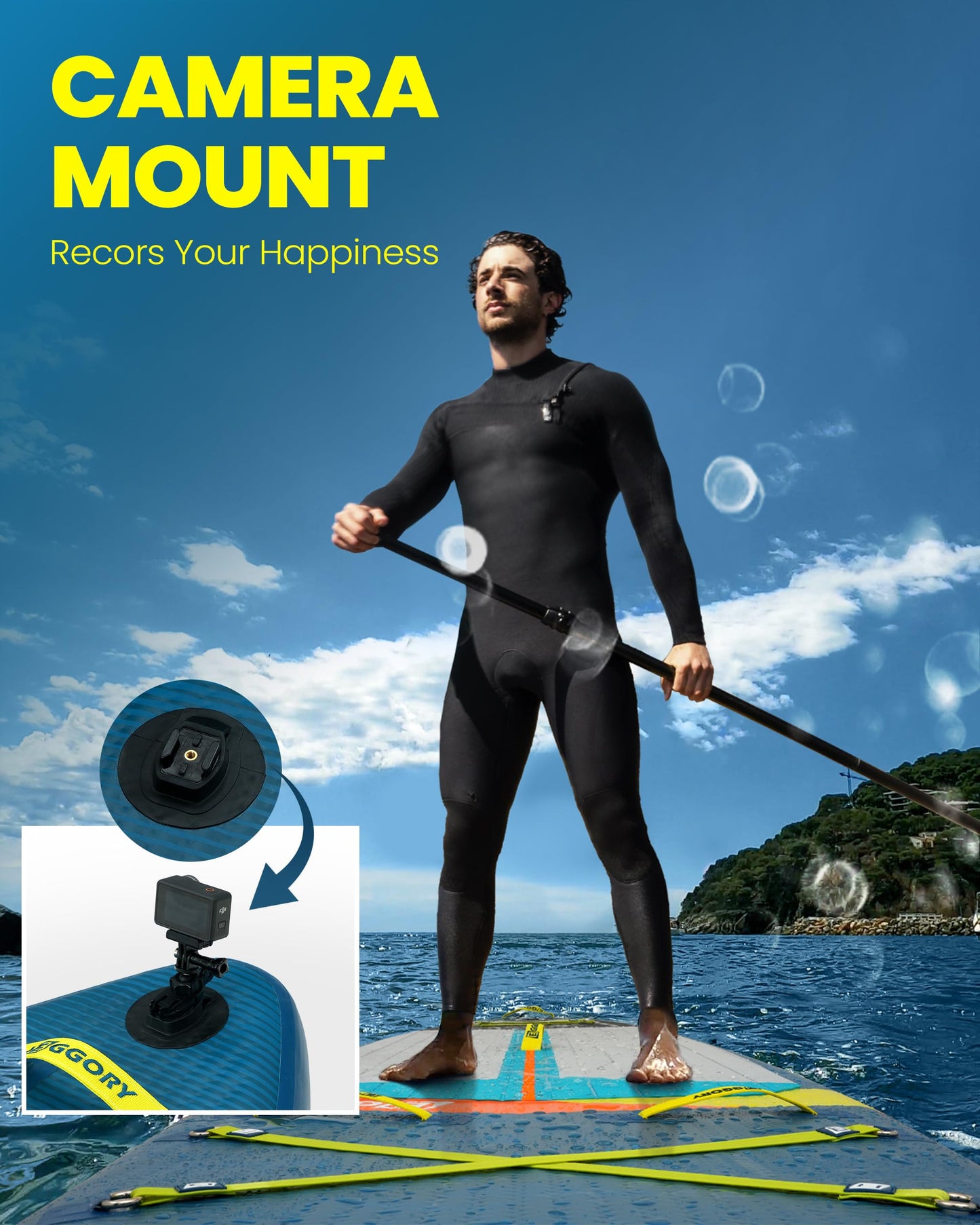 Inflatable Stand Up Paddle Boards 11'x34"x6"with Premium SUP Paddle Board Accessories, Wide Stable Design, Anti-Slip Comfort Deck for Water sports for Youth & Adults
