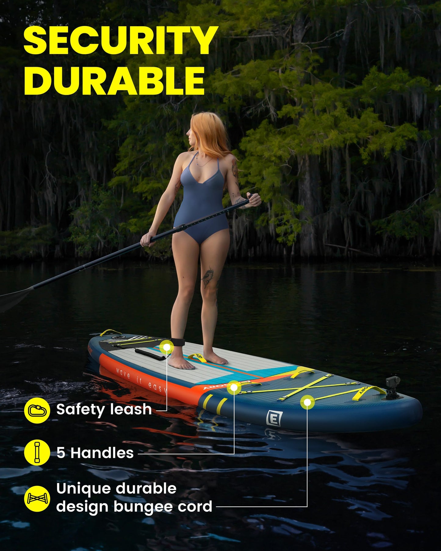 Inflatable Stand Up Paddle Boards 11'x34"x6"with Premium SUP Paddle Board Accessories, Wide Stable Design, Anti-Slip Comfort Deck for Water sports for Youth & Adults