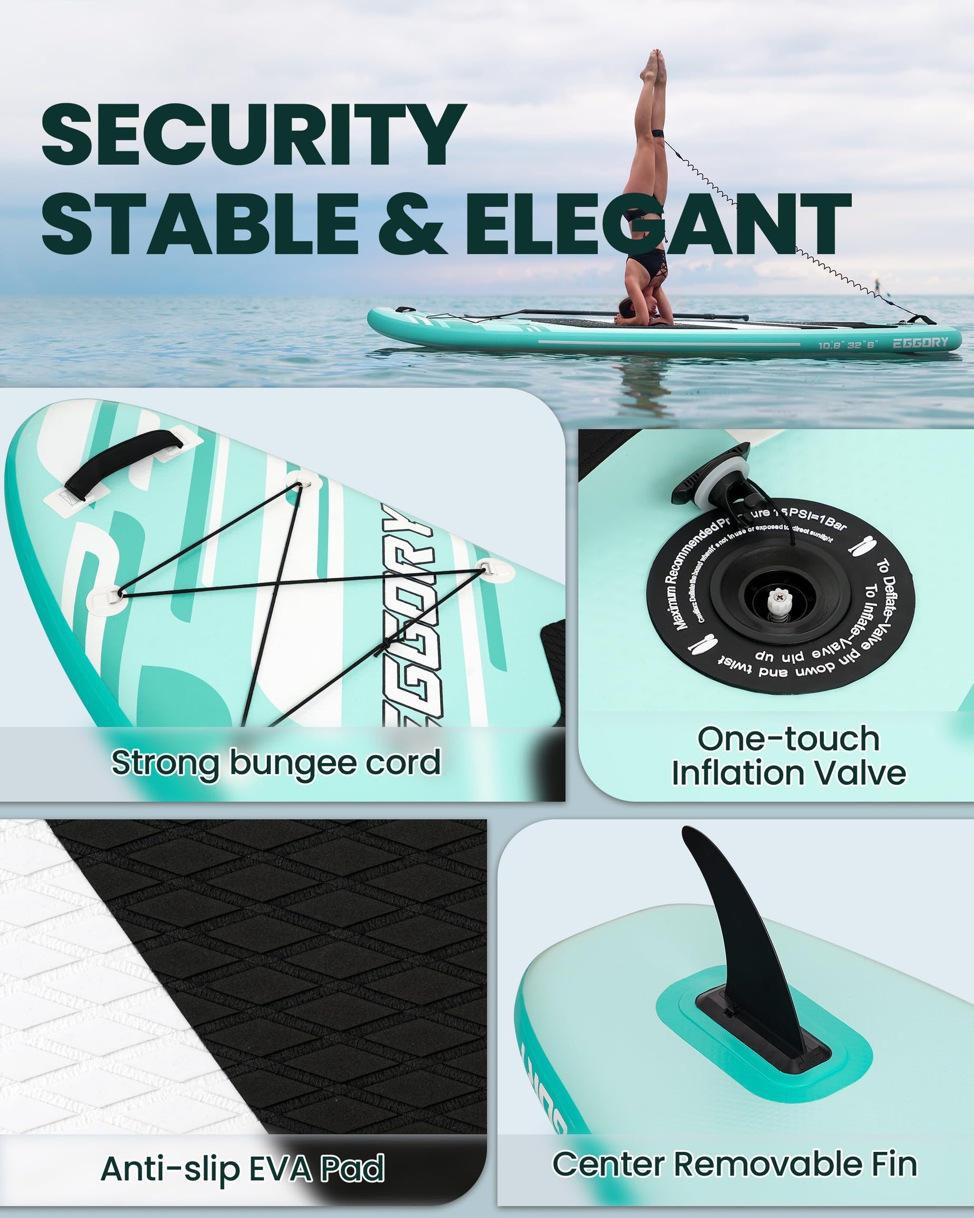 Inflatable  Paddle Boards 10'8 with Premium SUP Paddle Board Accessories