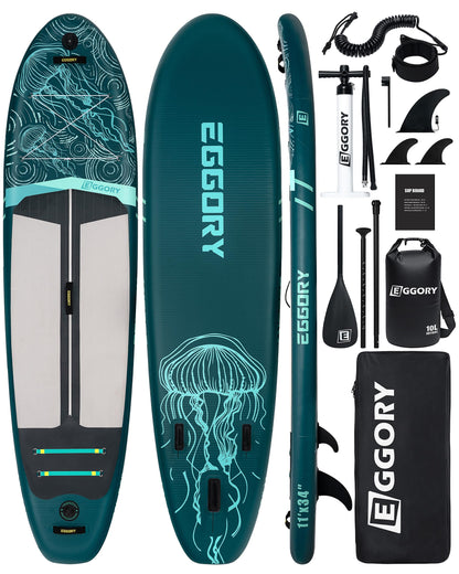 Inflatable Stand Up Paddle Boards 11'x34"x6"with Premium SUP Paddle Board Accessories, Wide Stable Design, Anti-Slip Comfort Deck for Water sports for Youth & Adults