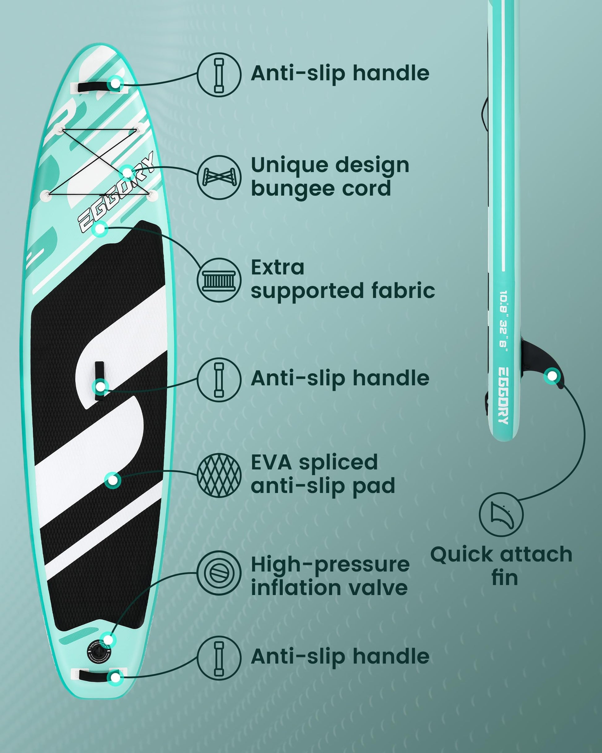 Inflatable  Paddle Boards 10'8 with Premium SUP Paddle Board Accessories